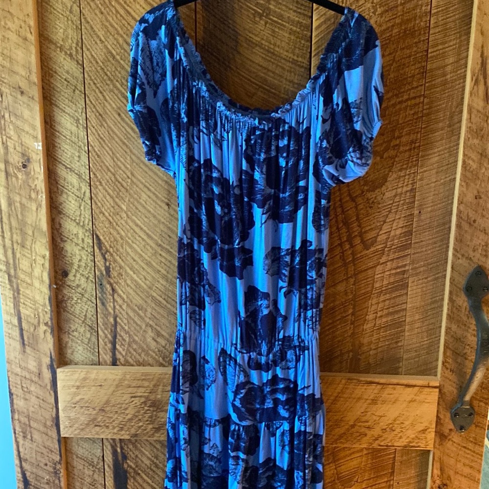 Rachel Pally short sleeve dress (S) w/ cinched waist & sleeves, and tiered skirt